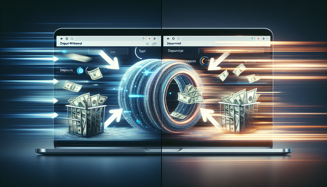 alt_text: คู่เปรียบเทียบ XO199 กับเว็บทั่วไป ด้านซ้ายฝาก-ถอนเร็ว ด้านขวาช้า หมุนเวียน.